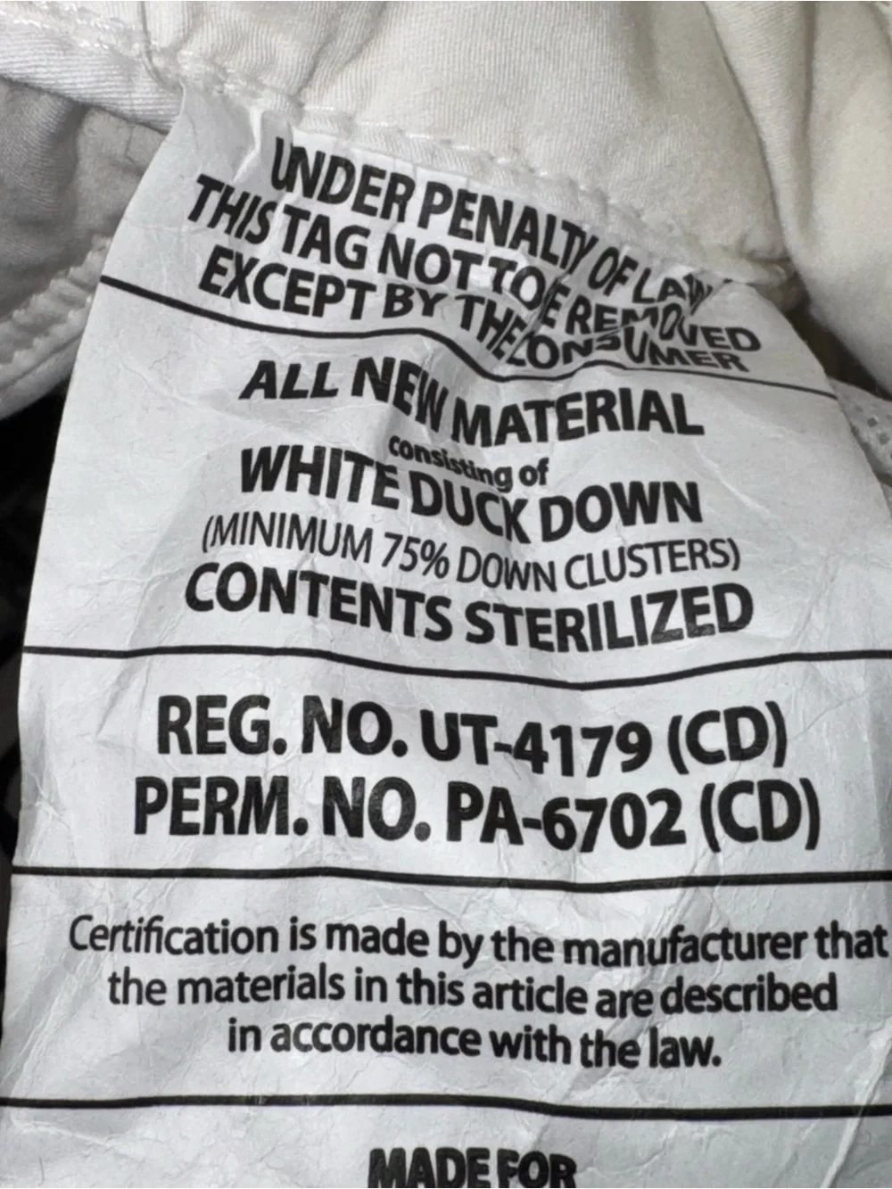 Quince KING/CAL KING White Duck down Feather Comforter